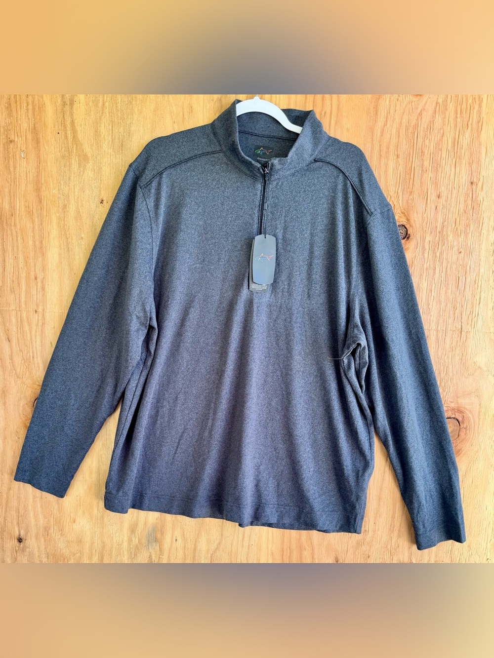 NWT Greg Norman Men’s XL Gray Quarter Zip Mock Neck Golf Pullover Sweater
